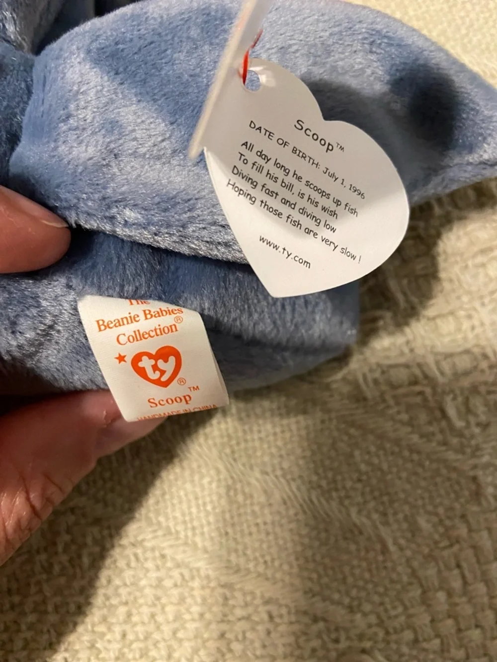 Ty Plush Scoop - Gray and Orange Beaks